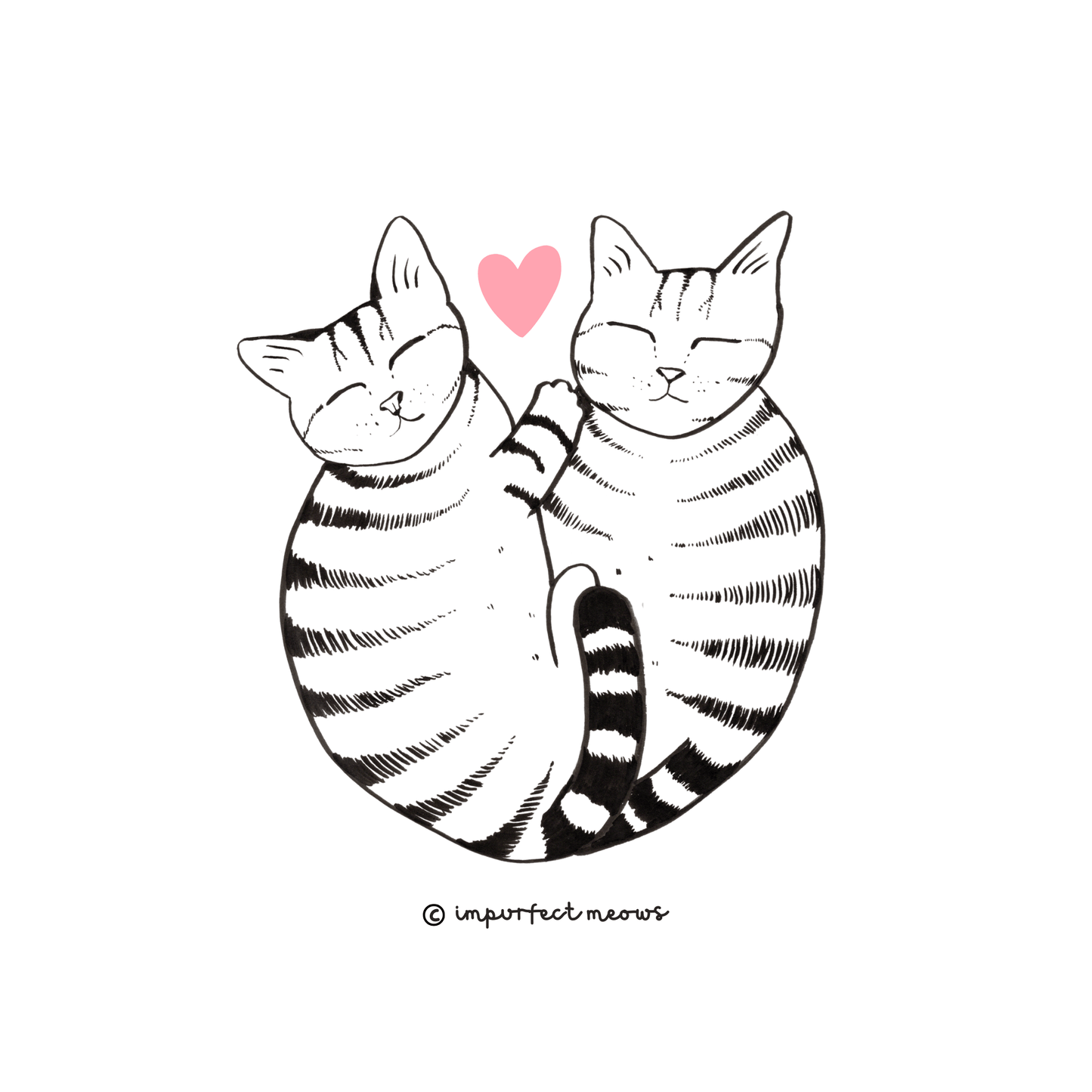 Heart Cats Long Sleeve Crew Neck