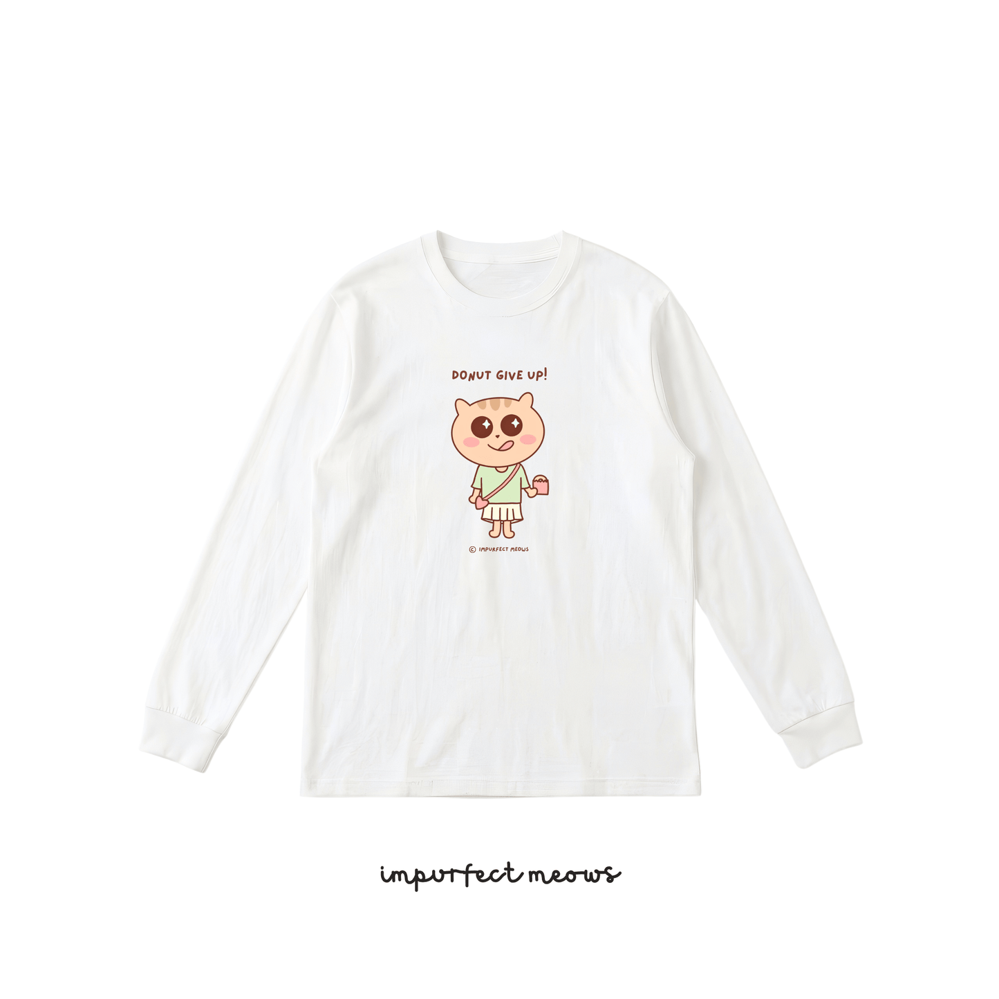 Donut Give Up Long Sleeve Crew Neck