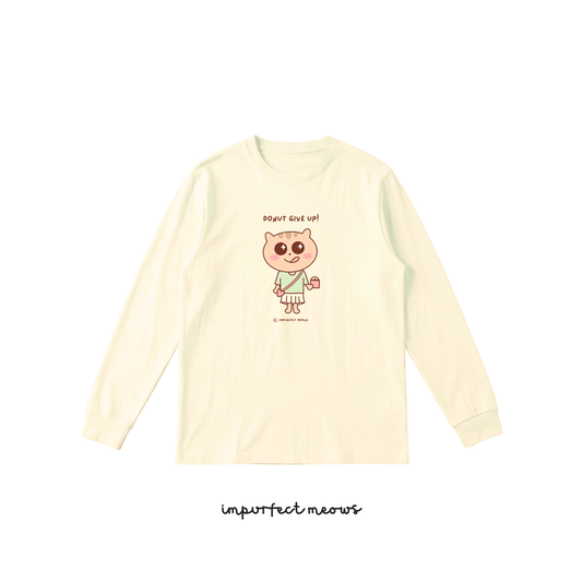 Donut Give Up Long Sleeve Crew Neck