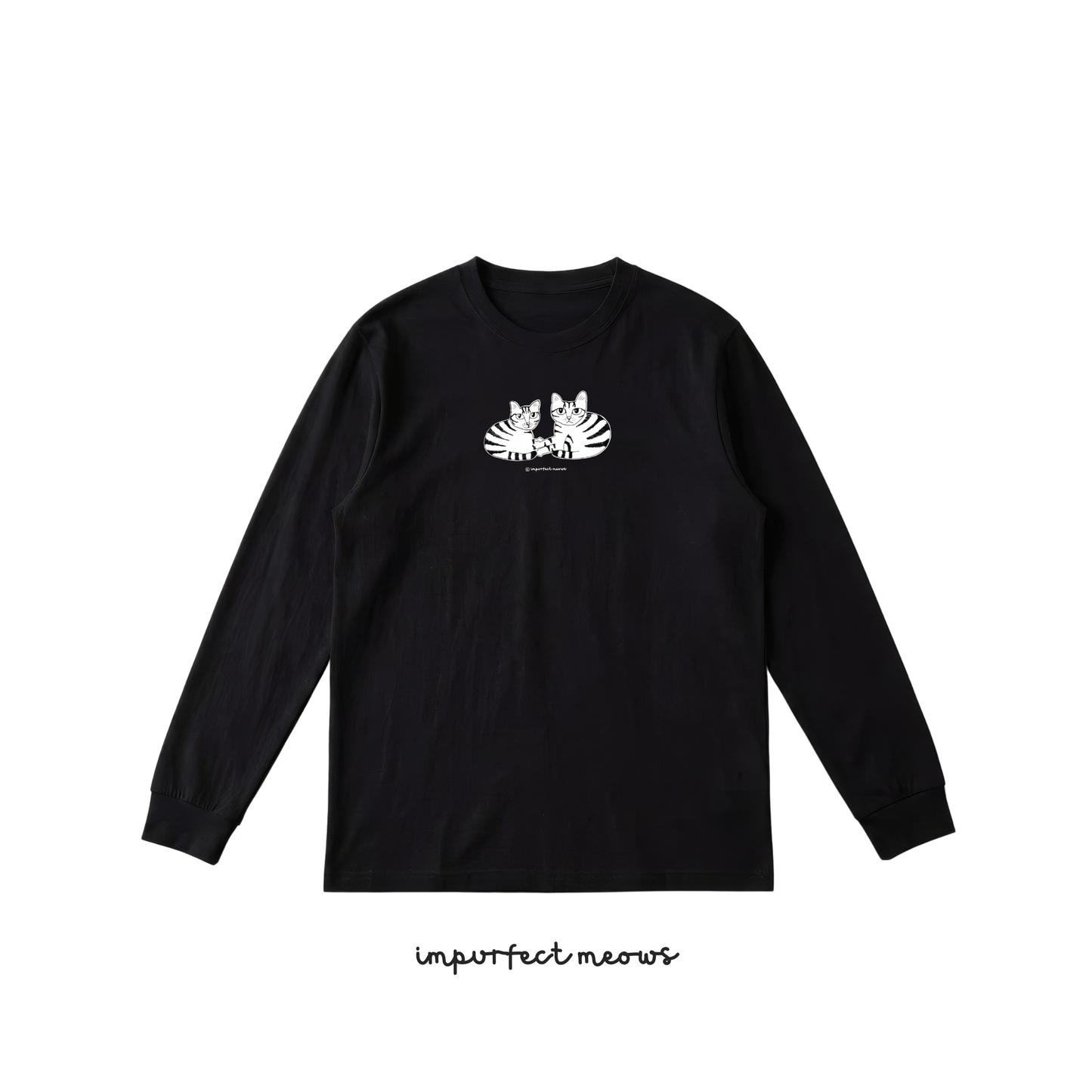 Impurfect Meows Long Sleeve Crew Neck