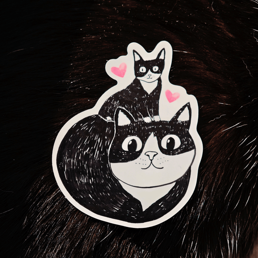 Daddy Cat and Baby Sticker