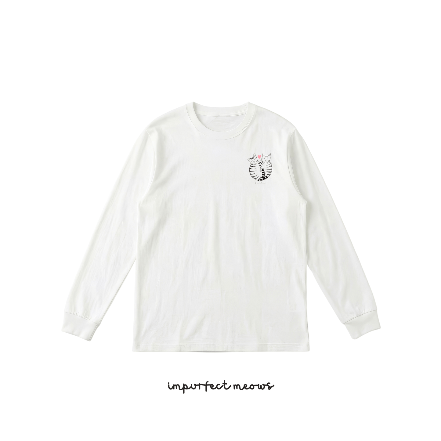 Heart Cats Long Sleeve Crew Neck