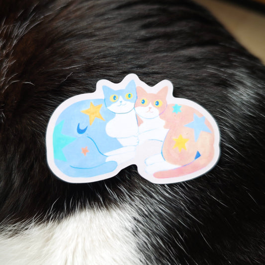 Stars and Moon Cats Sticker
